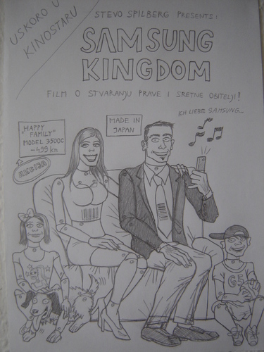 Cartoon: Samsung kingdom (medium) by caknuta-chajanka tagged tehnology,robot,family