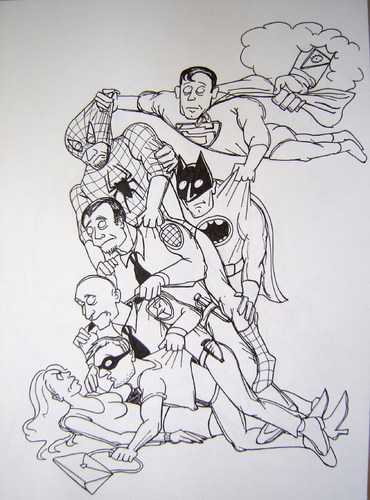 Cartoon: Too many heroes (medium) by caknuta-chajanka tagged victim,superhero