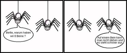 Cartoon: Warum Spinnen acht Beine haben (medium) by petronas tagged beine,spinne,bertie