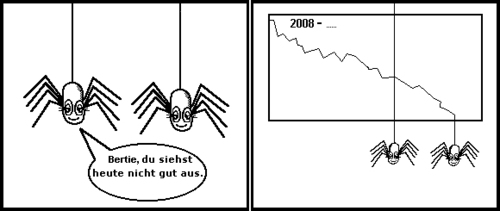 Cartoon: Das Leben am seidenen Faden (medium) by petronas tagged alltag,visionen,seidenfaden,spinne,bertie