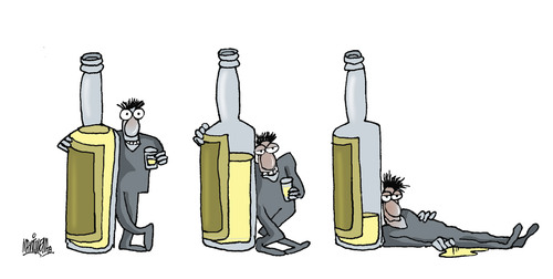 Cartoon: Alcoholism (medium) by martirena tagged alcoholism,addiction