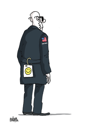 Cartoon: Faults in the US Secret Service (medium) by martirena tagged us,secret,service
