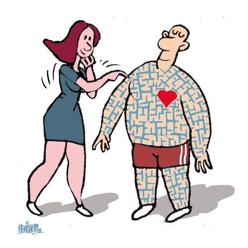 Cartoon: labyrinth of love (medium) by martirena tagged love