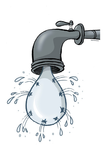 Cartoon: Water Leak (medium) by martirena tagged network,leak,water