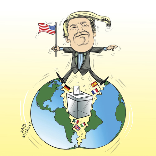 Cartoon: TRUMP (medium) by sidy tagged pressident