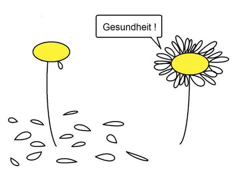 Cartoon: Erkältung (medium) by tristanactor tagged nießen,niesen,blume,blumen,erkältung,gesundheit