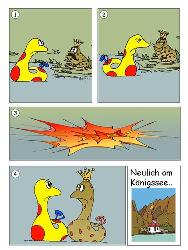 Cartoon: Ginger und Kalaschnikow 34 (medium) by wista tagged ginger,kalaschnikow,frosch,kröte,kuss,königssee,prinz