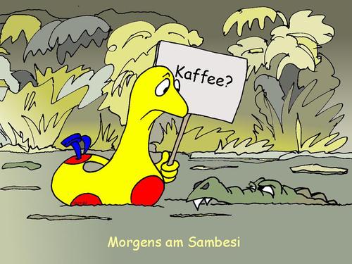 Cartoon: Ginger und Kalaschnikow 37 (medium) by wista tagged krokodil,sambesi,afrika,laune,frühstück,kaffee,kalaschnikow,ginger