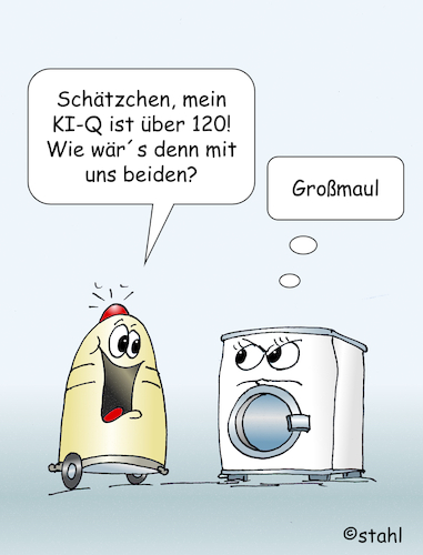Cartoon: KI im Haushalt (medium) by wista tagged iq,ki,künstliche,intelligenz,roboter,haushalt,arbeit,waschmaschine,anmache,anmachspruch,intelligenzquotient,dumme,sprüche,angeber,großmaul,großkotz,iq,ki,künstliche,intelligenz,roboter,haushalt,arbeit,waschmaschine,anmache,anmachspruch,intelligenzquotient,dumme,sprüche,angeber,großmaul,großkotz