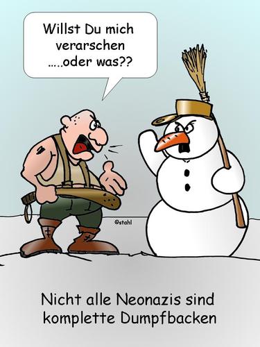 Cartoon: Neonazi (medium) by wista tagged neonazi,nazi,rechts,rechte,hitler,dumpf,dumpfbacke,schneemann,national,braun