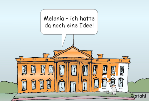 Cartoon: Orange House (medium) by wista tagged weisses,haus,usa,präsident,melania,donald,trump,orange,umbau,neubau,renovierung,anbau,farbe,streichen,ballsaal,abriss,weisses,haus,usa,präsident,melania,donald,trump,orange,umbau,neubau,renovierung,anbau,farbe,streichen,ballsaal,abriss