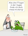 Cartoon: Fliegen in der Suppe (small) by wista tagged fliege,fliegen,suppe,ober,kellner,beschwerde,frosch,essen,trinken,restaurant,kneipe,gaststätten,besuch,gast,qualität,menge