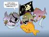 Cartoon: Goldfisch (small) by wista tagged goldfisch,pirat,piraten,schwierige,situation,in,der,klemme