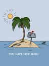 Cartoon: insel palme you have new mail (small) by wista tagged you,have,new,mail,palm,tree,island,post,box