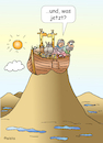 Cartoon: Noah auf dem Berg Ararat (small) by wista tagged noah,arche,berg,ararat,sintflut,tiere,bibel,religion,altes,testament,biblische,geschichte,landung,wasser,strand,stranden,türkei,schiff,retten,rettung,gott