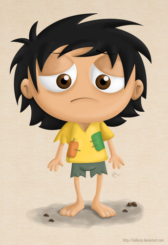 Cartoon: A poor kid (medium) by kellerac tagged kellerac,keller,maria,pobre,pobreza,poverty,poor,children,kid