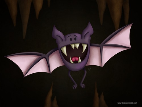 Cartoon: The Bat (medium) by kellerac tagged bat,mexico,cartoon,animal,halloween,spooky,funny