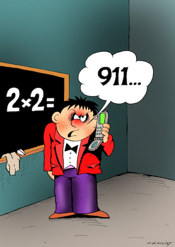 Cartoon: 911 (medium) by Dubovsky Alexander tagged maths,2022