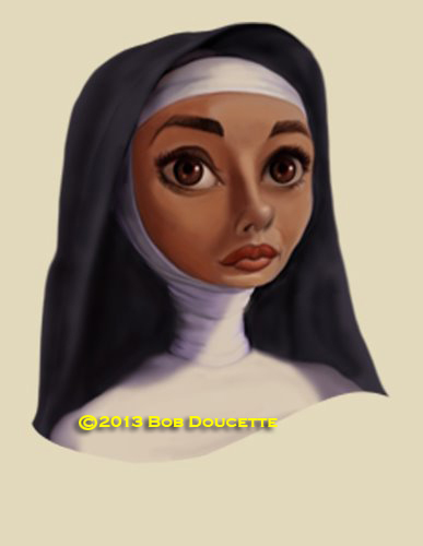 Cartoon: The Nuns Story (medium) by tobo tagged audrey,hepburn