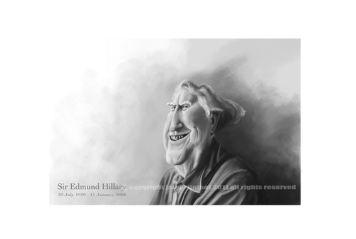 Cartoon: Old Sir Ed (medium) by PlainYogurt tagged edmund,hillary