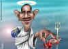 Cartoon: Obana and Bush (small) by Carlos Laranjeira tagged obama,bush