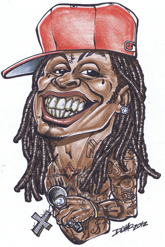 Cartoon: lil wayne (medium) by dumo tagged rapper,lil,wayne,hip,hop,musician,caricature,color