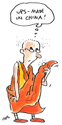 Cartoon: Dalai Lama (medium) by ari tagged dalai,lama,buddhist,religion,tibet,china