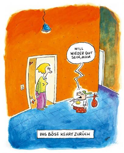 Cartoon: das böse (medium) by ari tagged child,mother,evil,