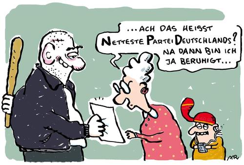 Cartoon: npd (medium) by ari tagged nsu,terror,demokratie,partei,plikat,rechte,rechtsradikalismus,verbot,vmann,verfassungsschutz,npd,nazi