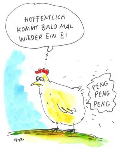 Cartoon: problemhuhn (medium) by ari tagged ernährung,ei,huhn,chicken,easter,ostern,landwirtschaft