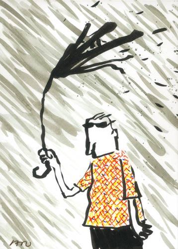 Cartoon: Regen (medium) by ari tagged man,rain,shades,umbrella,