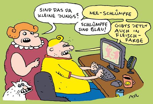 Cartoon: Schlümpfe (medium) by ari tagged schlumpf,junge,edathy,skandal,internet,porno,bka,posing,foto,kinder,comic