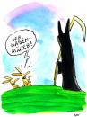 Cartoon: Angsthasen (small) by ari tagged hasen,tod,hare,dead,ostern,easter,plikat,sensenmann