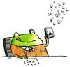 Cartoon: frog app (small) by ari tagged app mobile handy frosch fliege nahrung iphone internet computer plikat