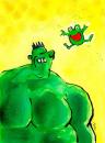 Cartoon: Hulk (small) by ari tagged hulk,frog,green,frosch,grün