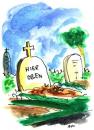 Cartoon: oben (small) by ari tagged rip grabstein friedhof grave tod trauer religion