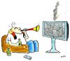 Cartoon: vuvuzela (small) by ari tagged vuvuzela,tv,fussball,wm,tröte,fan,football