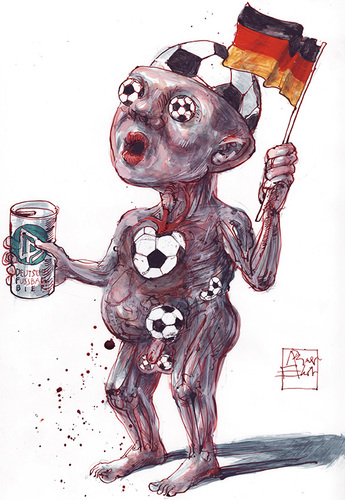 Cartoon: anatomy of the Football fan (medium) by Rainer Ehrt tagged football,fußball,deutschland,fan,fanatic,sports,sport