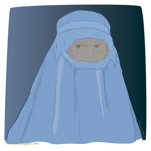 Cartoon: burka 2 (medium) by Wilmarx tagged burka,woman,world