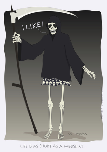 Cartoon: Death with new look (medium) by Wilmarx tagged death,fashion,skull