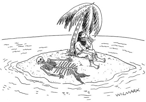Cartoon: O mar serenou... (medium) by Wilmarx tagged island,desert