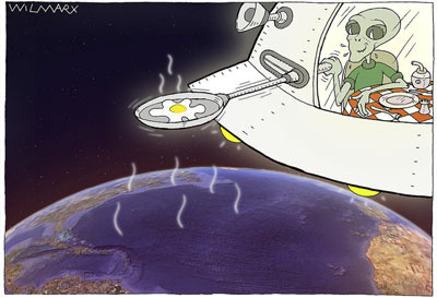 Cartoon: Ovo estrelado (medium) by Wilmarx tagged warming,global
