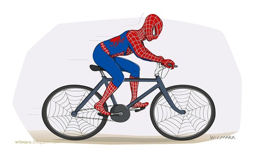 Cartoon: Spider bike (medium) by Wilmarx tagged spiderman,bike,web,graphics