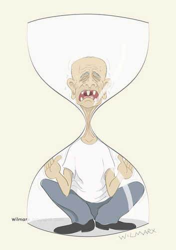 Cartoon: The time strangles (medium) by Wilmarx tagged time,age,hourglass