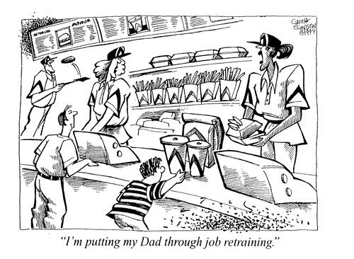 Cartoon: Father and Daughter (medium) by carol-simpson tagged jobs,retraining,daughters,labor