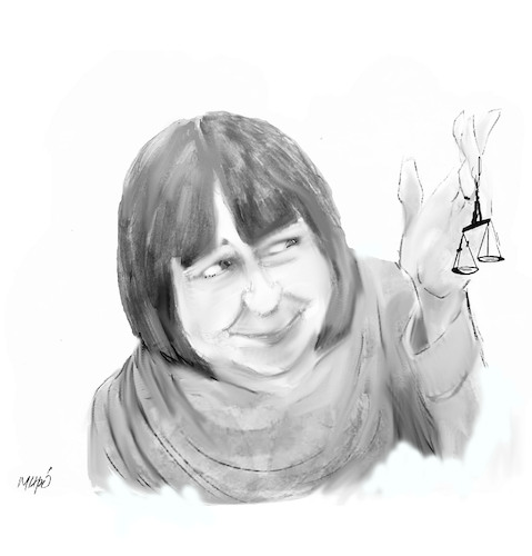 Cartoon: Biljana Vankovska (medium) by Miro tagged profesor