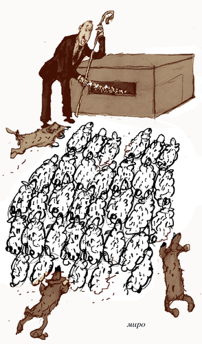 Cartoon: flock (medium) by Miro tagged flock
