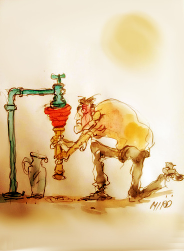 Cartoon: H20 (medium) by Miro tagged h2o