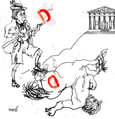 Cartoon: Merkel (medium) by Miro tagged no,title
