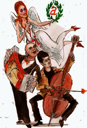 Cartoon: three Alfa (medium) by Miro tagged folk